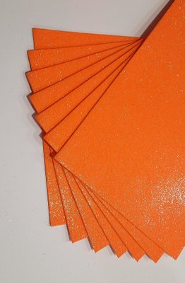 Foamiran cu sclipici, 20х30 см, 1.5 mm, Oranje 4009 фото