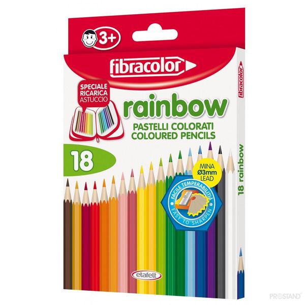 Creioane color cu ascutitoare 182 cul Rainbow Fibracolor  1030 фото