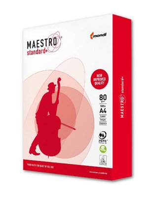 Hârtie pentru tehnica de birou A4 Maestro Standard Plus (80 gr/m2/500foi) clasa B+ 633 фото