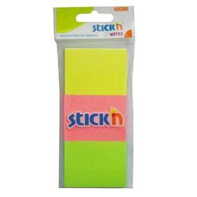 Bloc de hârtie pentru notițe STICKn, 38x51mm, 100 file, NEON assorti - 3 culori 389 фото