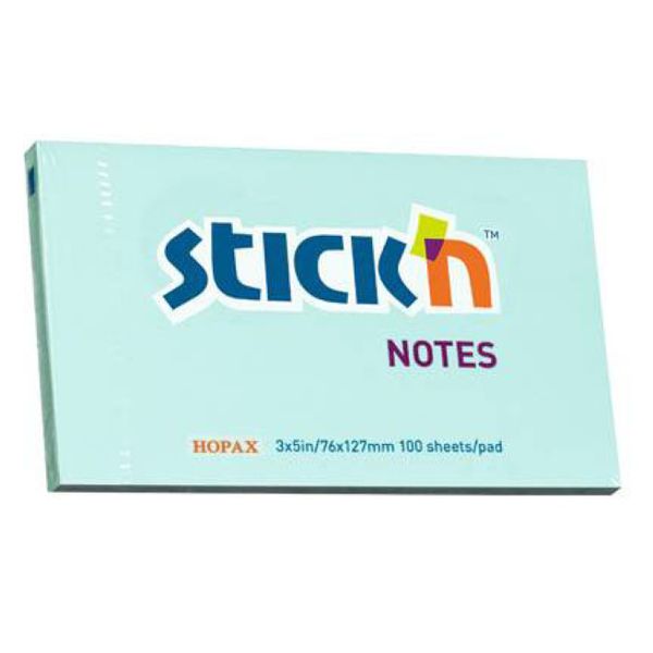 Bloc de hirtie pentru notite STICKn, 76x127, 100 file, albastru 368 фото