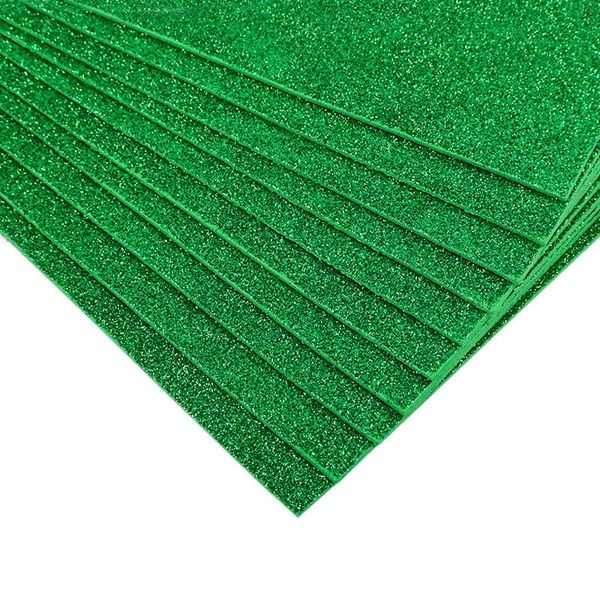 Foamiran cu sclipici, 20х30 см, 1.5 mm, verde 3996 фото